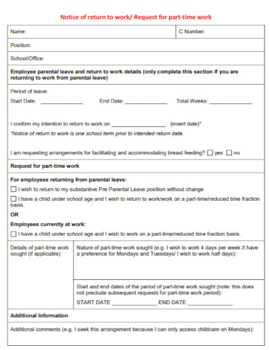 notice of return to work template