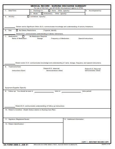 3+ Nursing Discharge Summary Examples [Skilled, Note, Form] | Examples