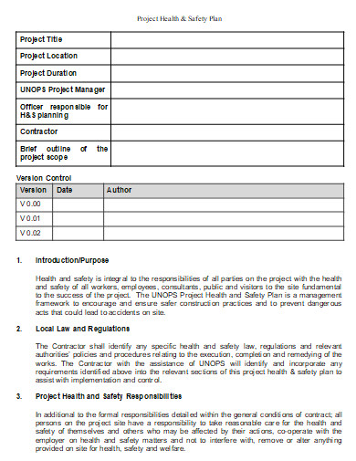 Printable Site Safety Management Plan