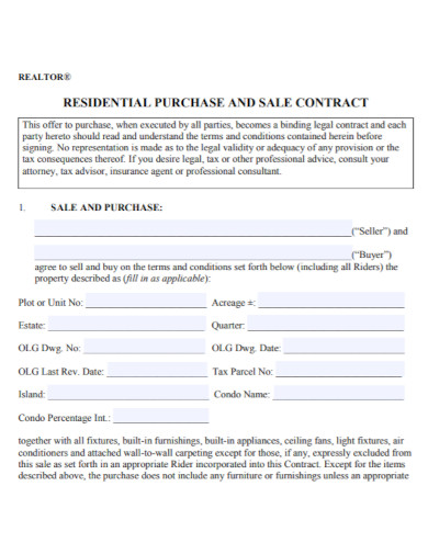 residential purchase contract in pdf