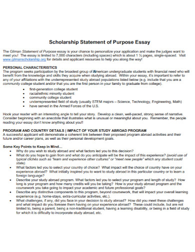 scholarship statement of purpose template