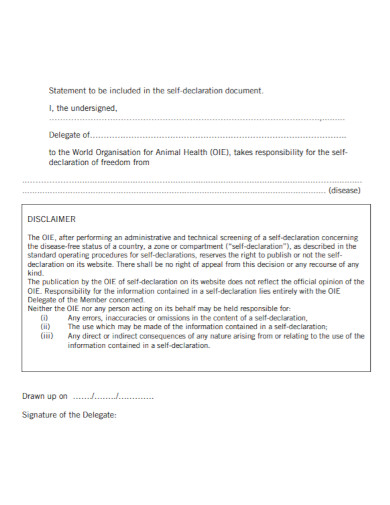 self declaration statement in pdf