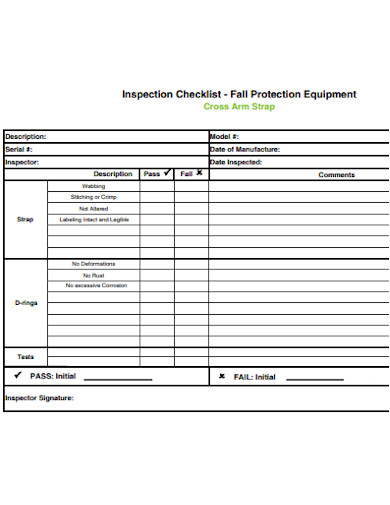 simple equipment inspection checklist