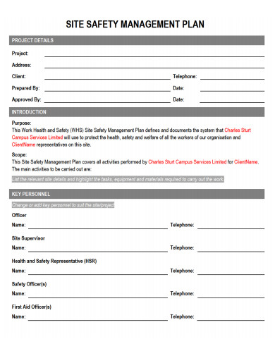 10+ Site Safety Management Plan Examples in PDF | DOC | Examples