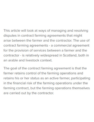 Contract Farming Agreement 8 Examples Format Pdf Examples 9808