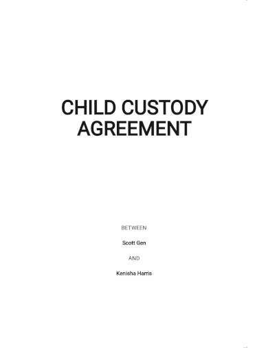 child custody agreement template