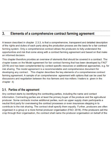 comprehensive contract farming agreement