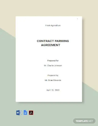 contract farming agreement template