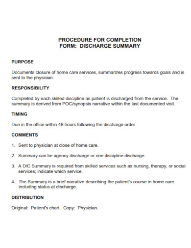 discharge summary nursing note template