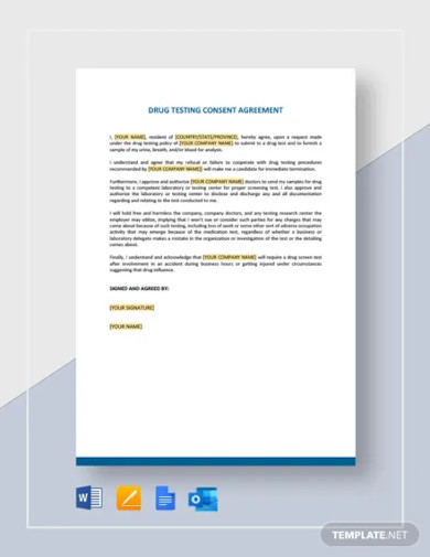 drug testing consent agreement template