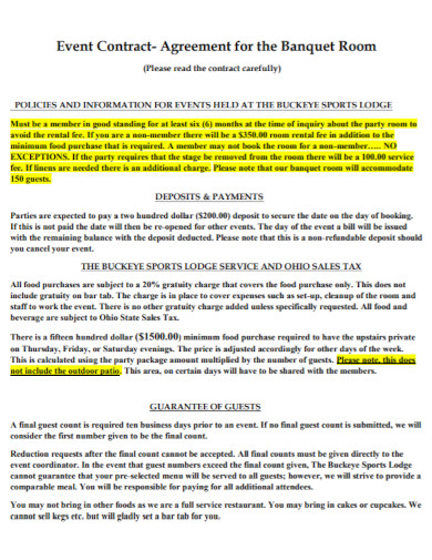 Event Contract Agreement - 10+ Examples, Format, Pdf | Examples