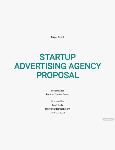 free startup advertising agency proposal template
