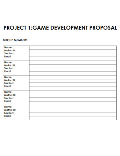 game project development proposal
