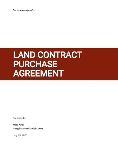 land contract purchase agreement template