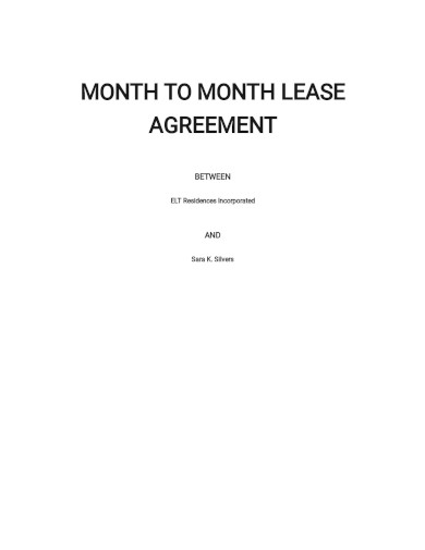 month to month lease agreement template