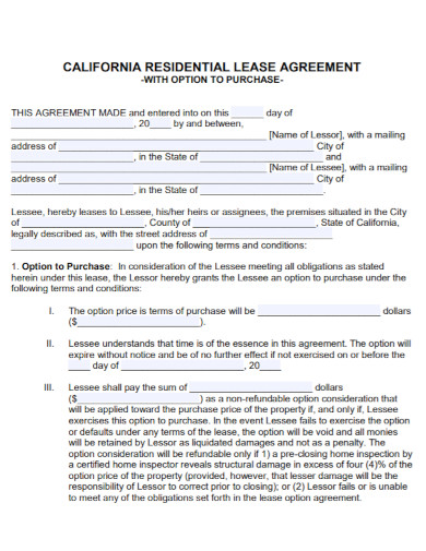 option to purchase lease agreement