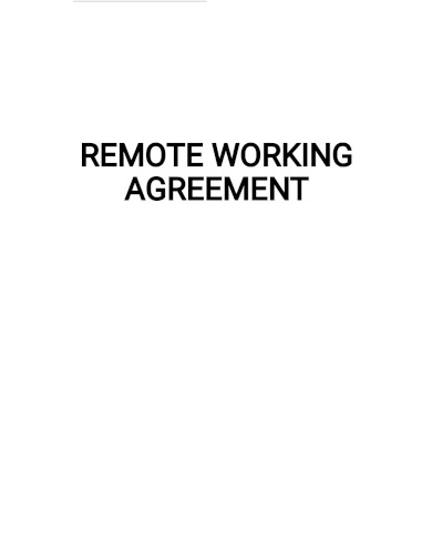 remote working agreement template