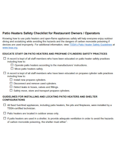 restaurant owners safety checklist