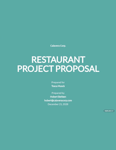 restaurant project proposal template
