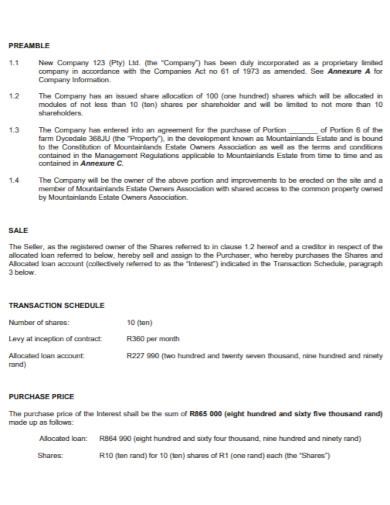 sale of shares agreement in pdf