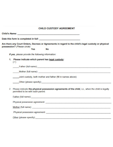 standard child custody agreement