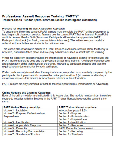 trainer lesson plan for classroom