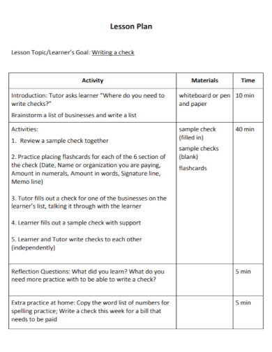 Tutor Lesson Plan in PDF