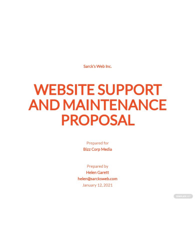 website support maintenance proposal template