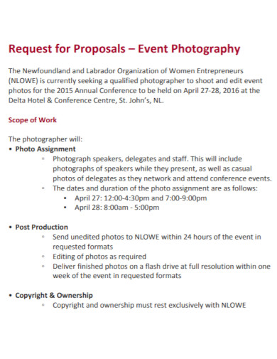 work event photography proposal
