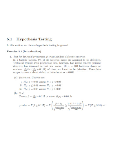binomial hypothesis testing