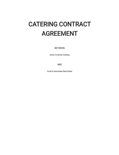 catering contract agreement template