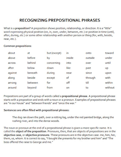 common preposition in pdf