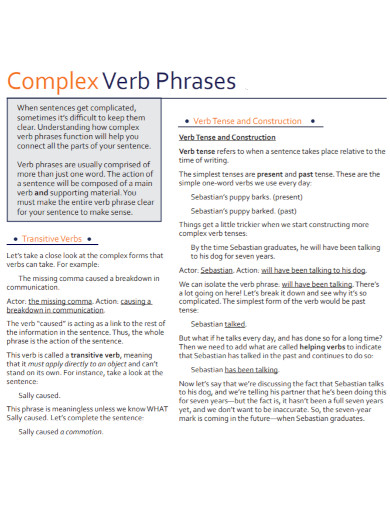 complex verb phrases