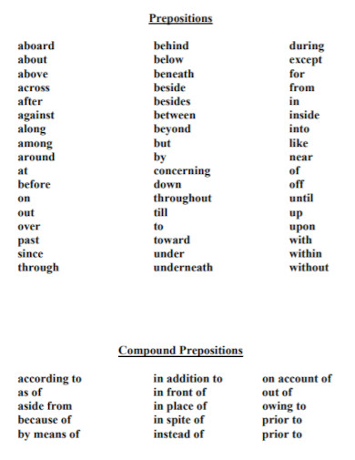 compound preposition