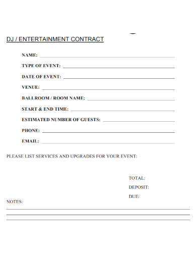 dj event contract in pdf