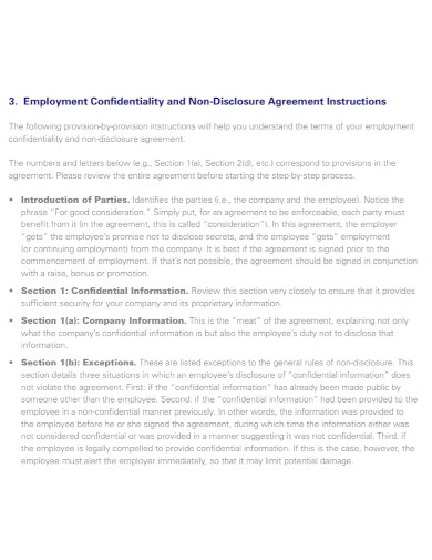 employment confidentiality and non disclosure agreement