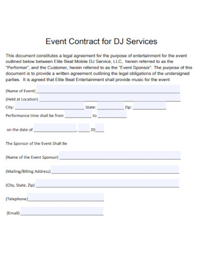 event contract for dj services