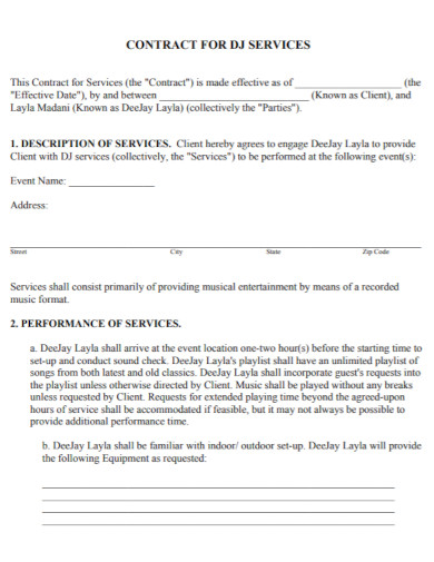 formal dj event contract