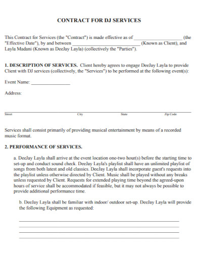 10+ DJ Event Contract Examples [ Weeding, Mobile, Party ] | Examples