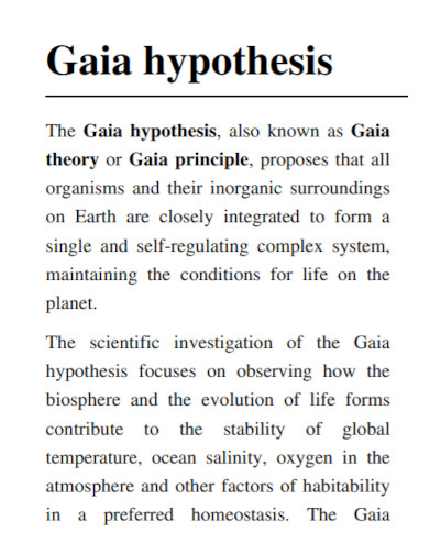 gaia hypothesis