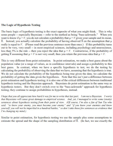 logic of hypothesis testing