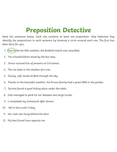 preposition detective