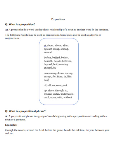 preposition format