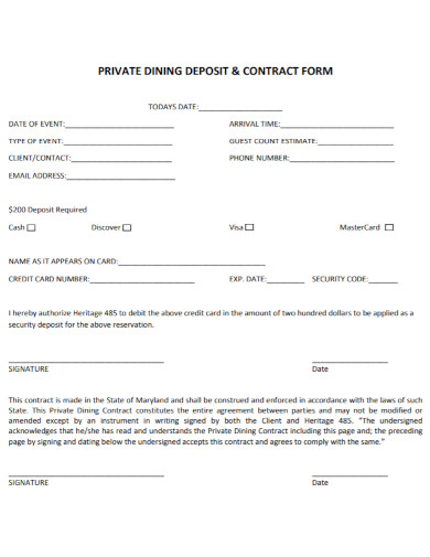 private event contract form