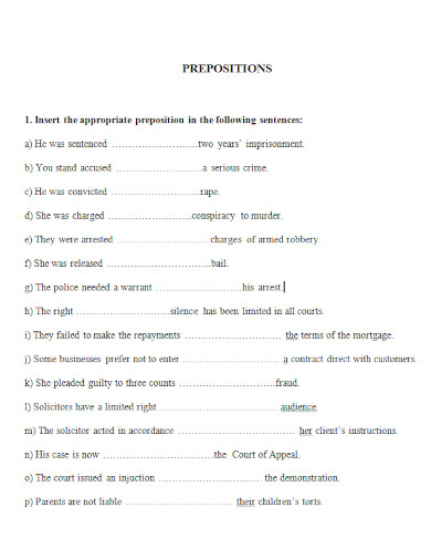 professional prepositions in doc