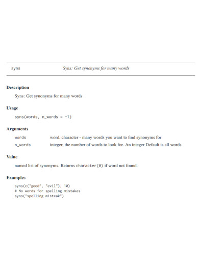 synonyms syntax