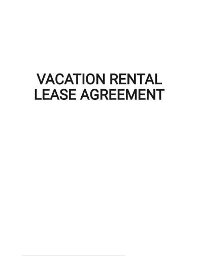 vacation rental lease agreement template