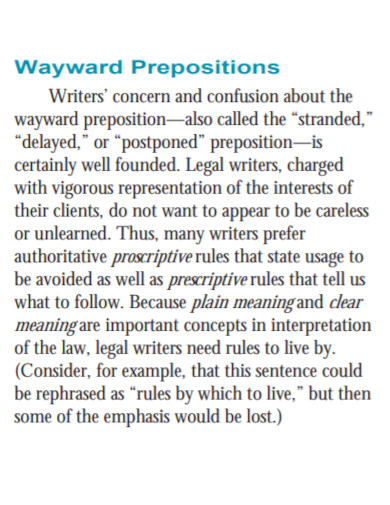 wayward prepositions