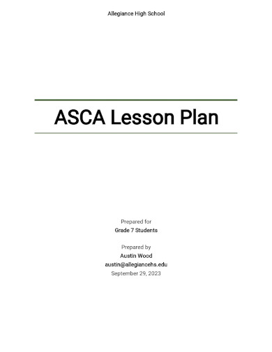 asca lesson plan template