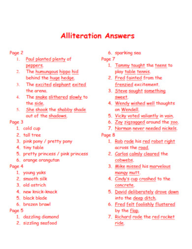 alliteration answers